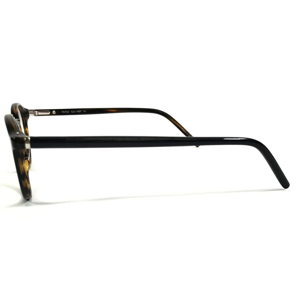 Tom Davies Eyeglasses Frames TD762 Col.1007 Dark Brown Tortoise Round 49-20-145